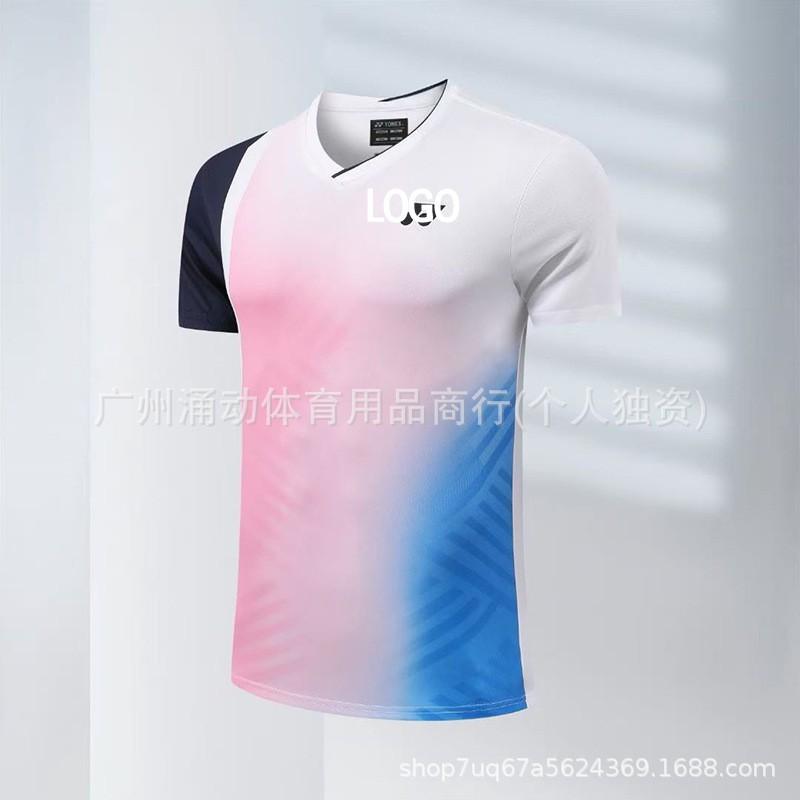 Quick-Dry Badminton Shirt Short Sleeve Breathable Sport T-Shirt Men Women Kids Training Competition Gym Running