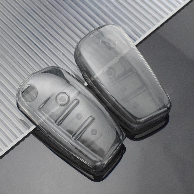For A6 S6 A7 B6 B7 B8 8P 8V 8L TT RS C6 R8 A1 A3 Q3 A4 A5 Q5 Transparent TPU Auto Car Remote Key Case Cover Keys Shell Fob