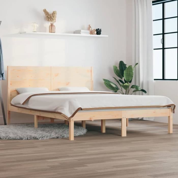 VidaXL Cadre de lit Bois de pin massif 160x200 cm 3104163