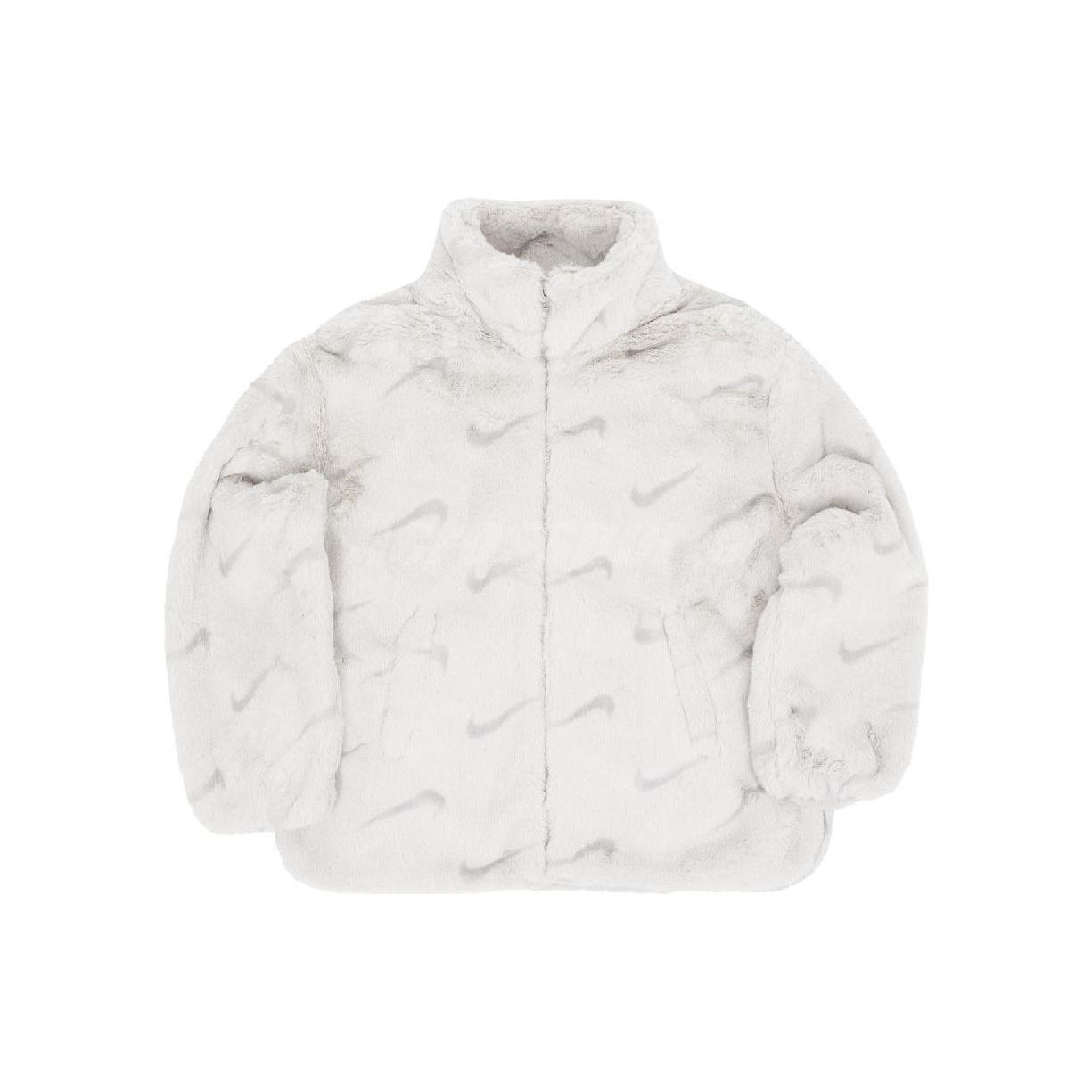 Nike Sportswear Printed Faux Fur Jacket White Women DQ6843-072 M