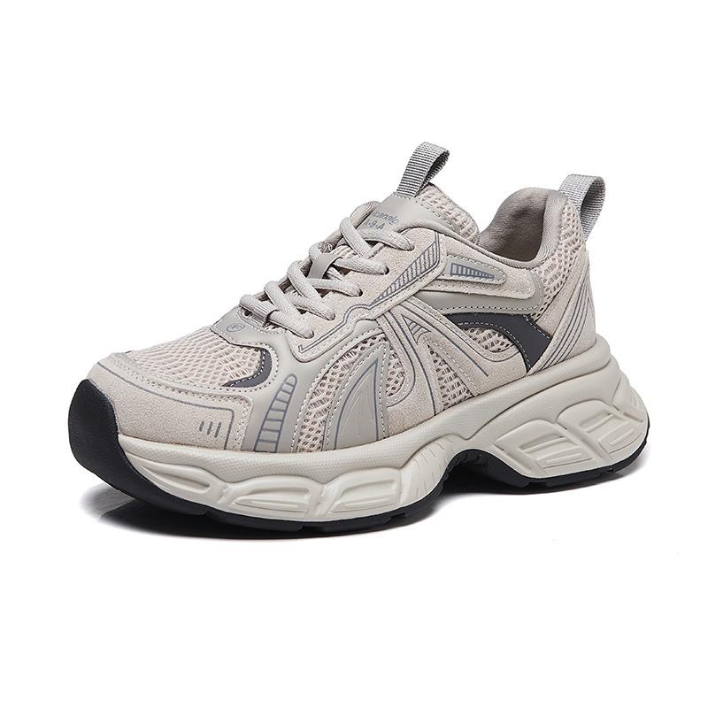 

Нові татові кросівки для жінок Модні спортивні однотонні кросівки на товстій підошві 35 абрикосовий