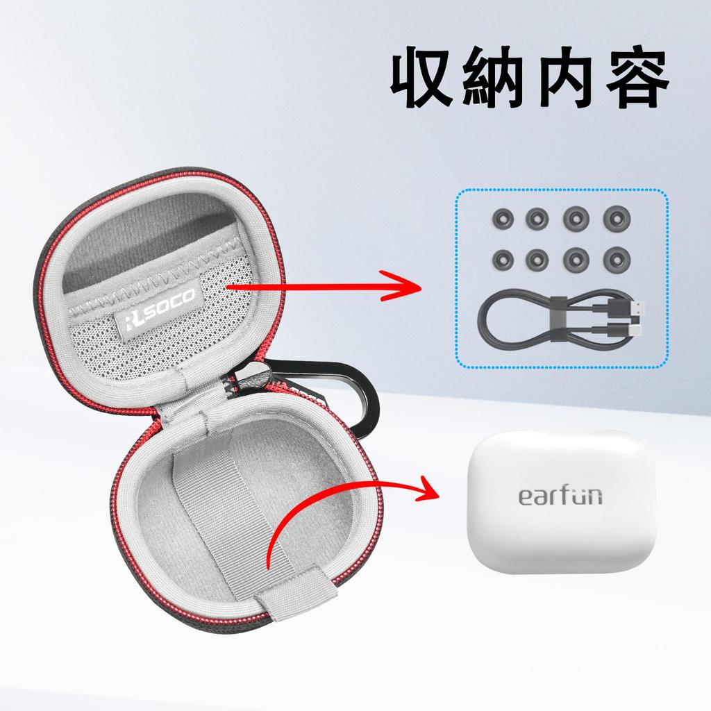 RLSOCO Case for Earfun Air Pro 4 Compatible with Earfun Air Pro 4 Completely Wireless Earphones (Black)