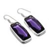 Amethyst Gemstone Handmade 925 Sterling Silver Jewelry Earring 2.01" T6Q55