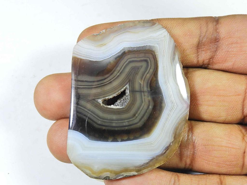 114Cts. Dyed Black Druzy Agate Fancy Crystal Cabochon Loose Gemstone 41X58MM SK-2239