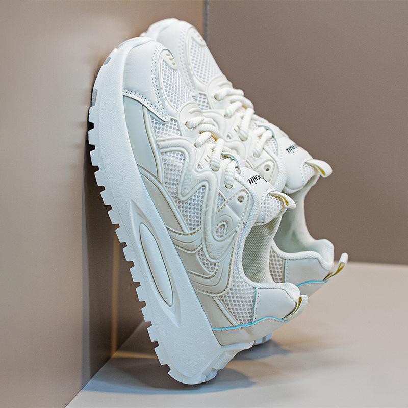 Forrest Gump shoes women's 2025 new spring and autumn mesh lightweight sports dad shoes soft sole white shoes shock absorption running travel