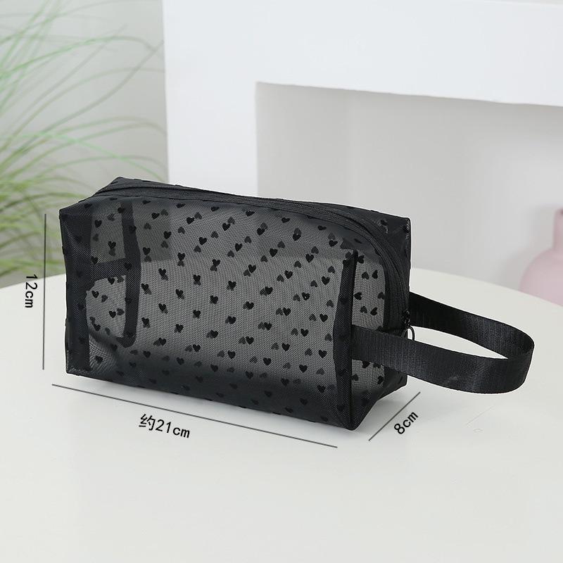 Custom Transparent Mesh Makeup Bag - Large Capacity, Portable Toiletry and Cosmetic Storage Bag for Women