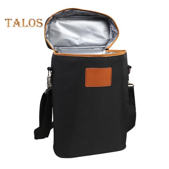 

Изолированная сумка для вина на 2 бутылки, герметичная сумка-холодильник для вина, термосумка для вина с мягким разделителем для путешествий, пляжной вечеринки чёрный