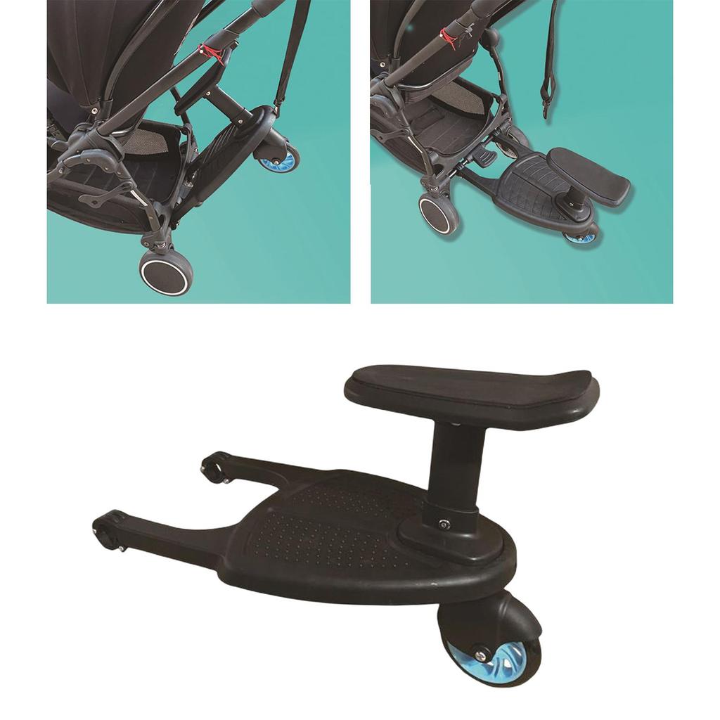 Universal Pram Board with Detachable Seat Standing Board Baby Stroller Auxiliary Pedal for Most Brands of Strollers