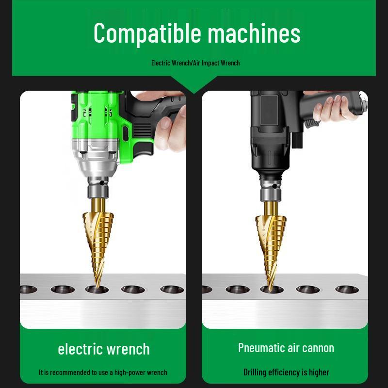 Baolian Pagoda Drill Bit for Electric Wrenches - Stainless Steel Step Drill for Wood and Metal