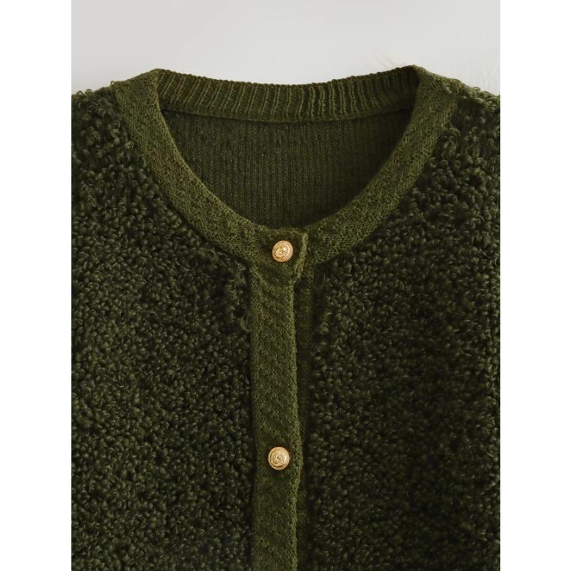 DAFIFY Moda feminina casual cor sólida estampa outono inverno manga comprida gola redonda jaquetas e casacos