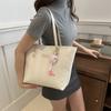 Water Corrugated Stitching Tote Bag for Women's Bag New Simple Large Capacity Shoulder Bag Solid Color Niche Handbag