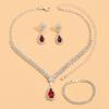 Waterdrop Jewelry Set With Crystal Embellishments For Bridal And Evening Wear