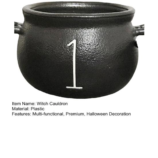 Mini Black Cauldron Halloween Witch Cauldron Pot Bucket Multi-purpose Small Candy Bowl