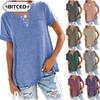 Women's Fashion Casual Short Sleeve V Neck Blouses & Shirts Unique Design