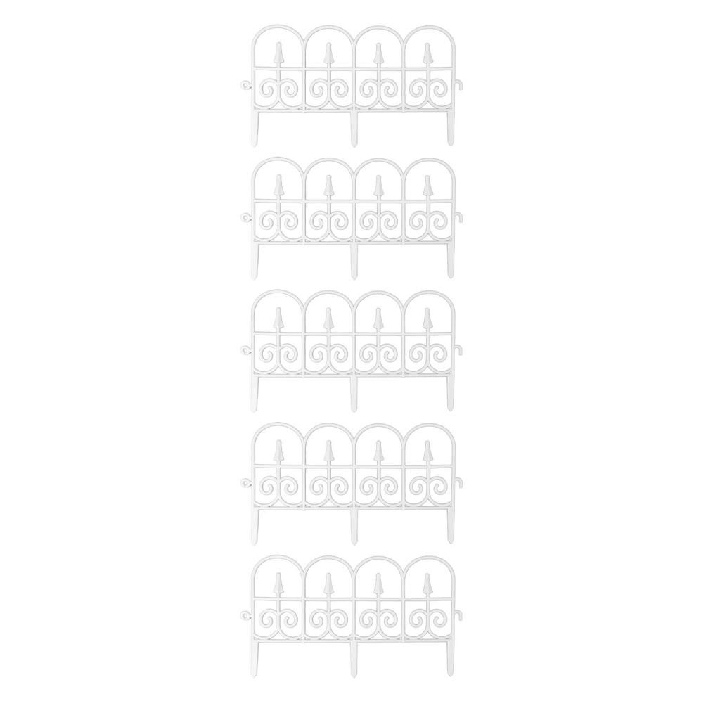 Dekorativer Gartenzaun 5 Paneele Zaunbegrenzung Tiersperre Blumeinfassung für Landschaft Terrasse Hof Außenbereich Gebogen