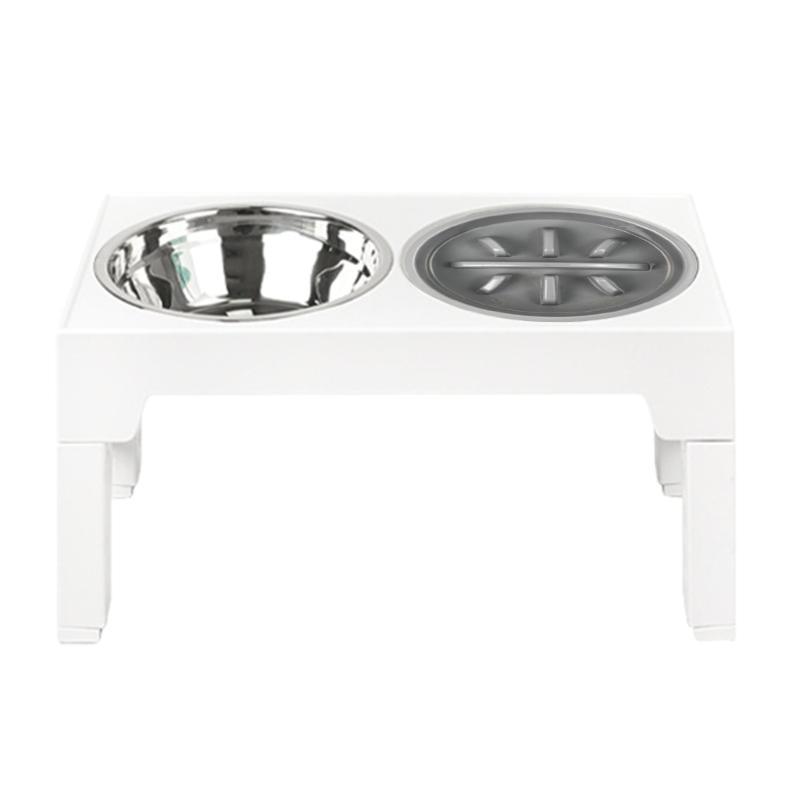 Raised Dog Bowl with Adjustable Stand Elevated Cat Water Bowl Slow Feeding Bowls Food Container for Cat Dogs Small Pet