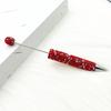 Comfortable Grip Gel Pen Diamond Beadable Pens, Bling Rhinestone Beaded DIY Bead Pen, Crystal Shaft Decorative Craft Black Ink Ballpoint Pens