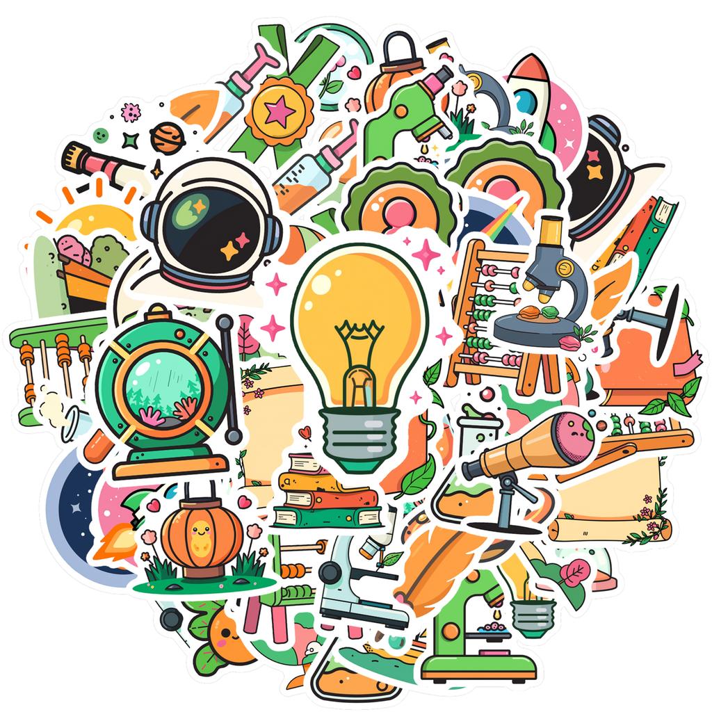 Cartoon Exploration Stickers Educational Education DIY Stickers Stickers For Guitar DIY Bicycle Skateboard Laptop