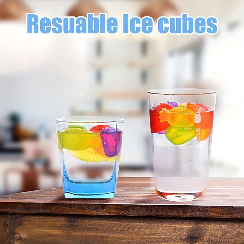 24Pcs Reusable Plastic Quick-Freeze Easy-To-Clean Fake Ice Cubes For Making Cold Appealing Drinks
