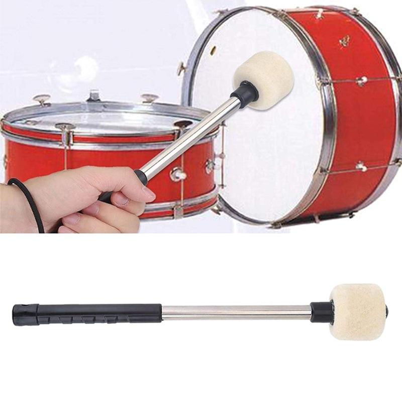 Snare Drum Mallets Drum Hammers Snare Drum Sticks Wool Felt Stainless Steel Drum Mallets Sledgehammer Percussion Accessories
