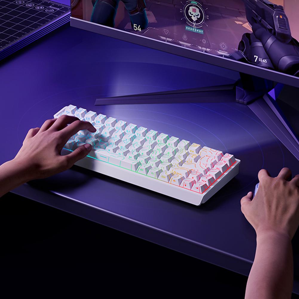 Wired Mechanical Keyboard with Magnetic Switch Gaming Keyboard 0.01mm Rapid Trigg Compact Keyboard 128K Sampling Rate for Gaming