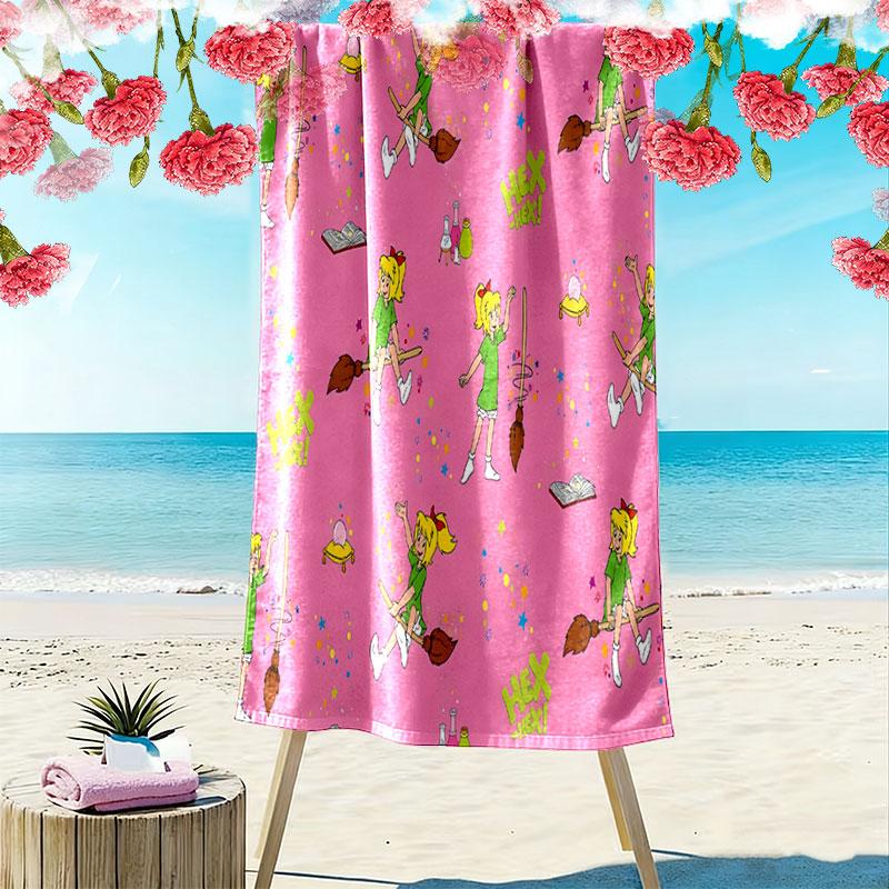 Bibi and Tina Print Beach Towel, Large Soft Quick Dry Towel for Beach Camping Swimming