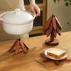 Wooden Non-Slip Cup Coaster Set Creative Christmas Tree Shaped Trivet Insulation Coaster 4pcs Foldable Kitchen Placemat