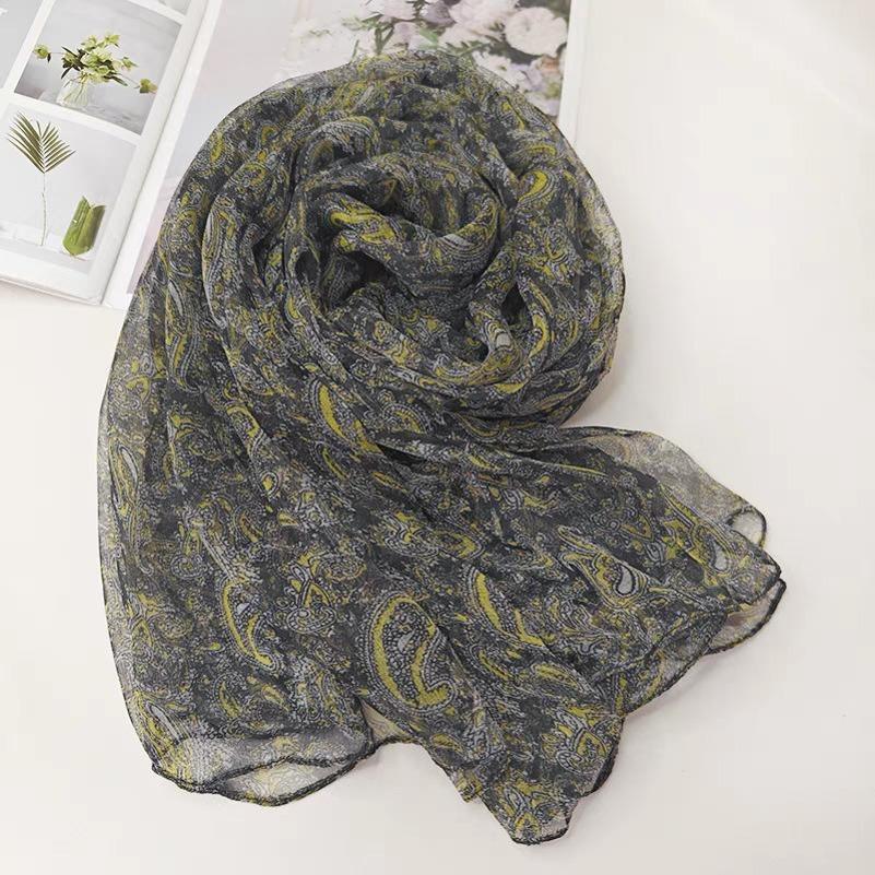 [BYSIFA] Ladies Silk Scarf Shawl New Long Scarves Fashion Brand Scarves Elegant Purple Blue Neck Scarf Beach Shawl Cover-ups