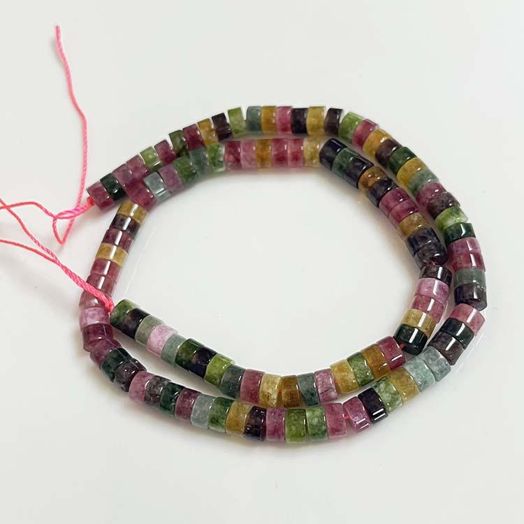 

Разноцветная нить из бусин турмалина, халцедона и жадеита для самостоятельного изготовления браслетов и ожерелий One strand approx. 38cm