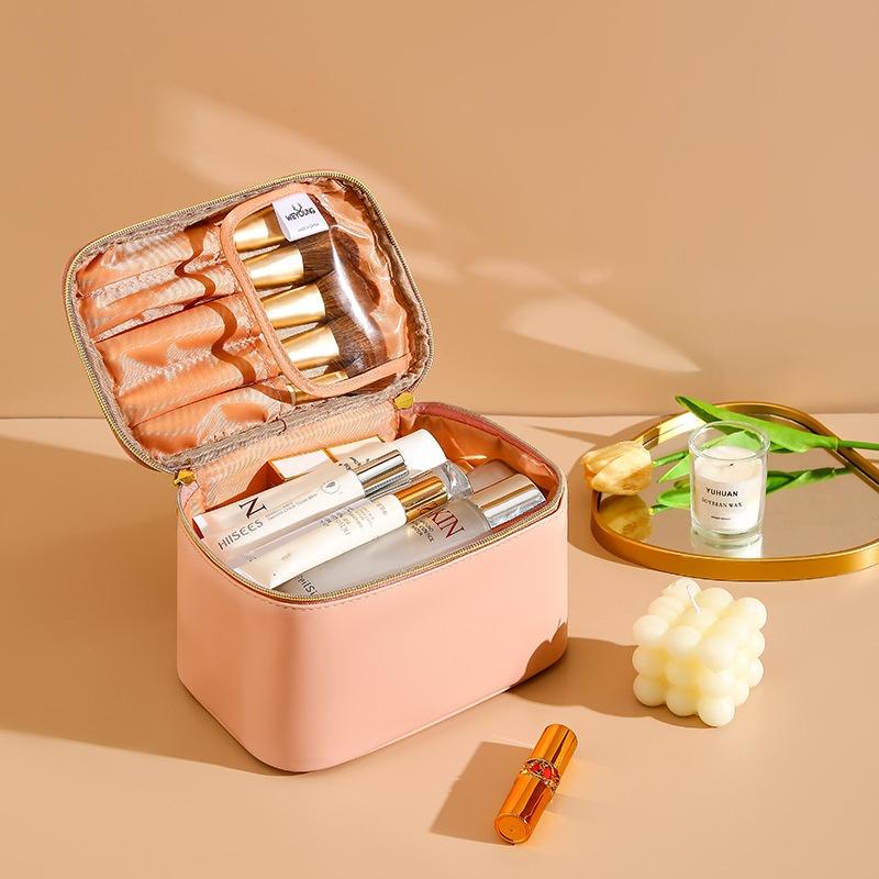 PU Make-up Tasche Kosmetik Aufbewahrungstasche Reise Tragbare Kulturtasche Große Kapazität Hoher Erscheinungsgrad Make-up Tasche