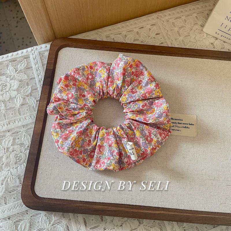 Scrunchie Multi Styles Floral Plaid Soft Fabric Minimalist Versatile Women Hair Tie Hair Accessories