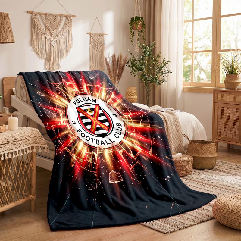 Fulham Football Print Flannel Blanket Soft Warm Sofa Bed Throw Blanket For Home Office Bedroom