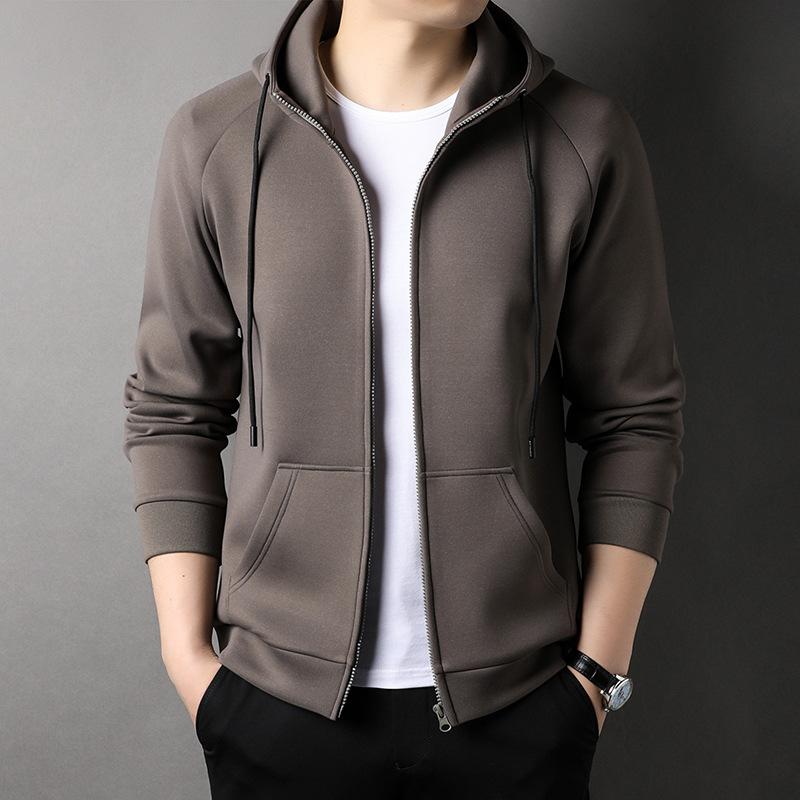 Trendy Splicing Hooded Sweatshirt Men's Spring New Korean Cardigan Casual Fashion Jacket