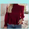 Fashion Women Summer Loose Casual Long Sleeves Lace T Shirt Blouse Tops For Effortless Style