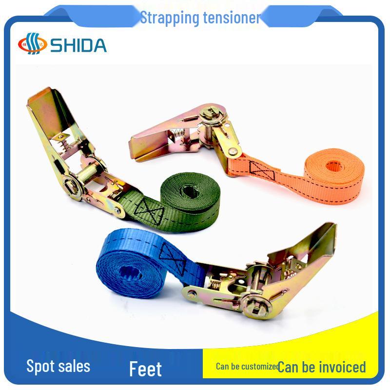 High-Strength Polyester Ratchet Cargo Straps for Packaging and Tensioning