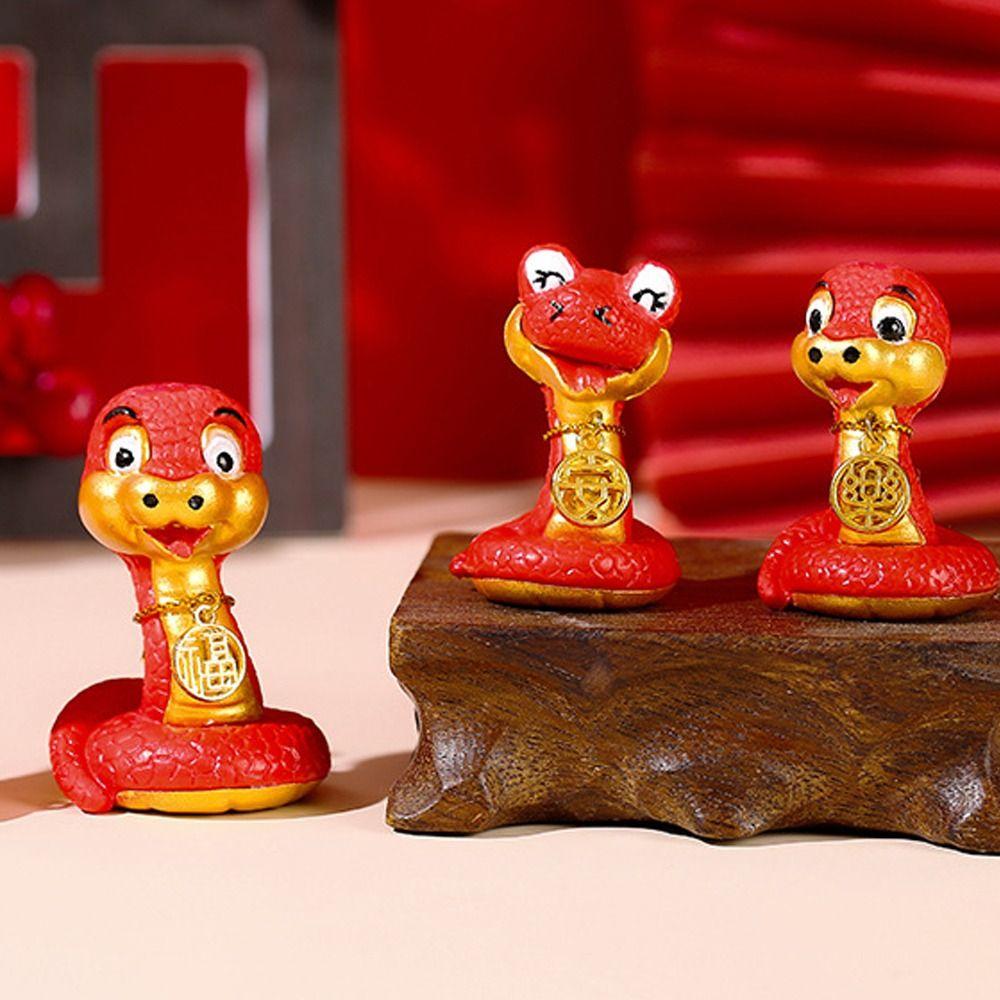 4pcs Zodiac Snake New Year Snake Figurine Cute Snake Year Mascot  New Year Decoration Gifts