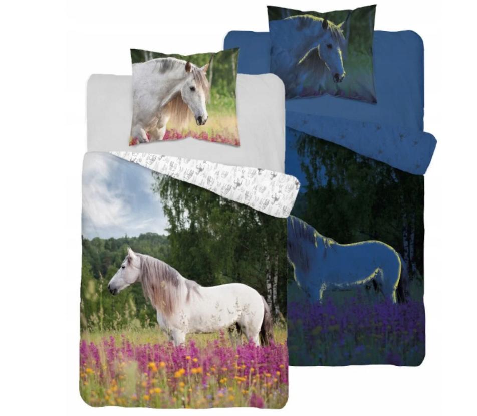 Fluorescent cotton bedding 140x200cm HORSE