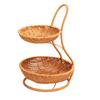 Stackable Plastic Wicker Basket Breathable Design Decorative Fruit Tray For Freshness Produces Storage Indoor Outdoor Use