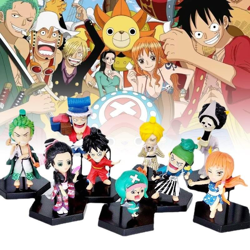 9pcs One Piece Role Pvc Toy Model Desktop Decoration Children Gift Christmas