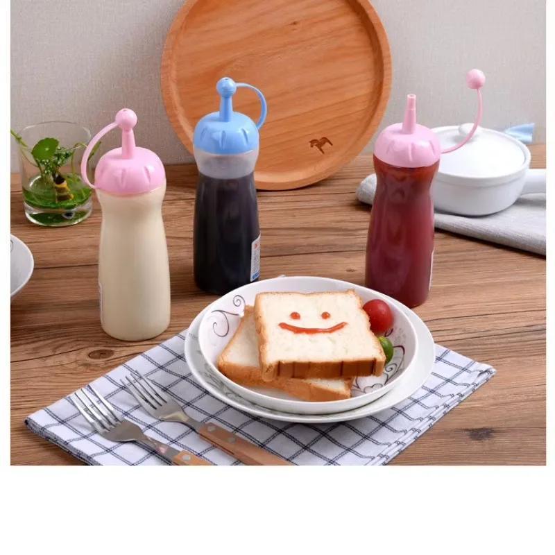 Kitchen Plastic Squeeze Bottle Condiment Dispenser Sauce VinegarCruet Ketchup Mustard Sauce Oil Bottle Seasoning Tools Gadgets