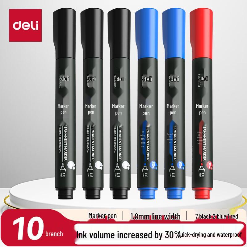 Deli Quick-Dry Oil-Based Marker Pens