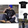 Rock Style Short Sleeve T-shirt For Men And Women Comfortable Loose Fit White Design