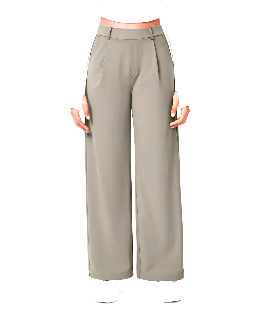 Women's High Waist Pleated Wide Leg Trousers