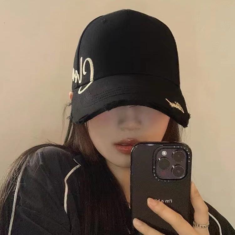 Stylish Black Duckbill Cap For Men And Women Featuring Embroidered Lettering Perfect For Summer Sun Protection