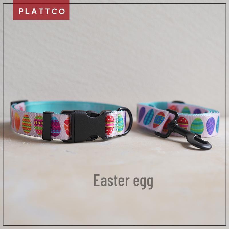 PLATTCO Durable Soft Imitation Nylon Dog Leash Collar - Unique Design (PDC341) L