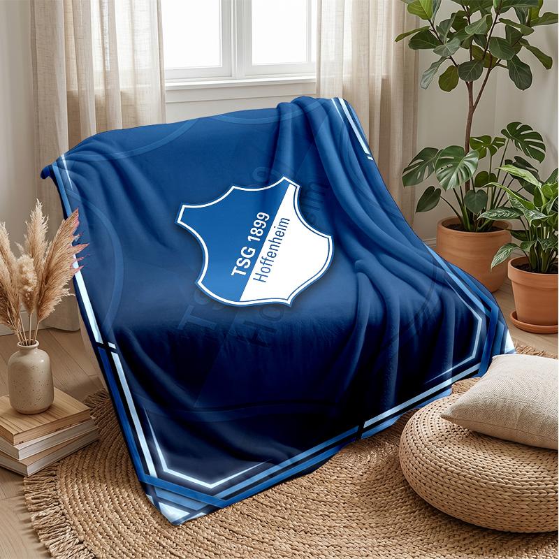 TSG Hoffenheim FC Weiche Flanell-Fleece-Decke Leicht Gemütlich Warm Überwurfdecke für Sofa Bett Heimdekoration