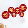 Traditional Chinese Paper Fan Flowers Folding Spring Festival Supplies  Celebration Party Decor