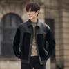 PU Leather Jacket Jacket Short Men's Autumn New High-end Loose Casual Handsome Spliced Leather Jacket