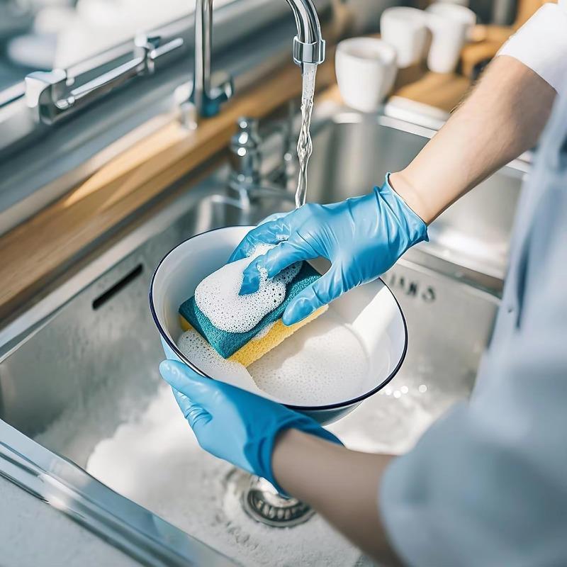 Disposable Nitrile Gloves - Latex & Powder Free, for Household Cleaning, Tattoo & Hairdressing