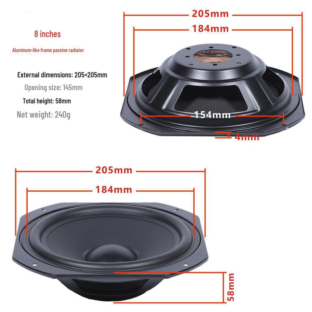 Fake Horn Bass Radiator: 4, 5, 6.5, 8-inch Passive Auxiliary Speaker Diaphragm